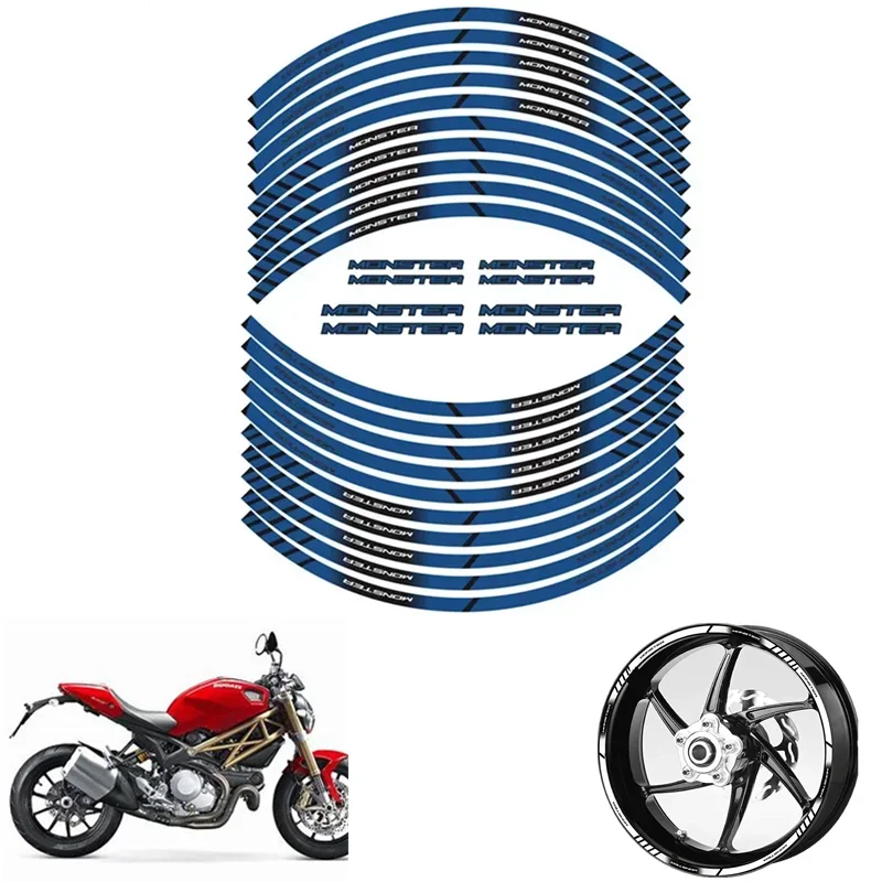 For DUCATI MONSTER 600 620 696 750 900 937 1100 Moto Parts Contour Wheel Decoration Decal Sticker - B