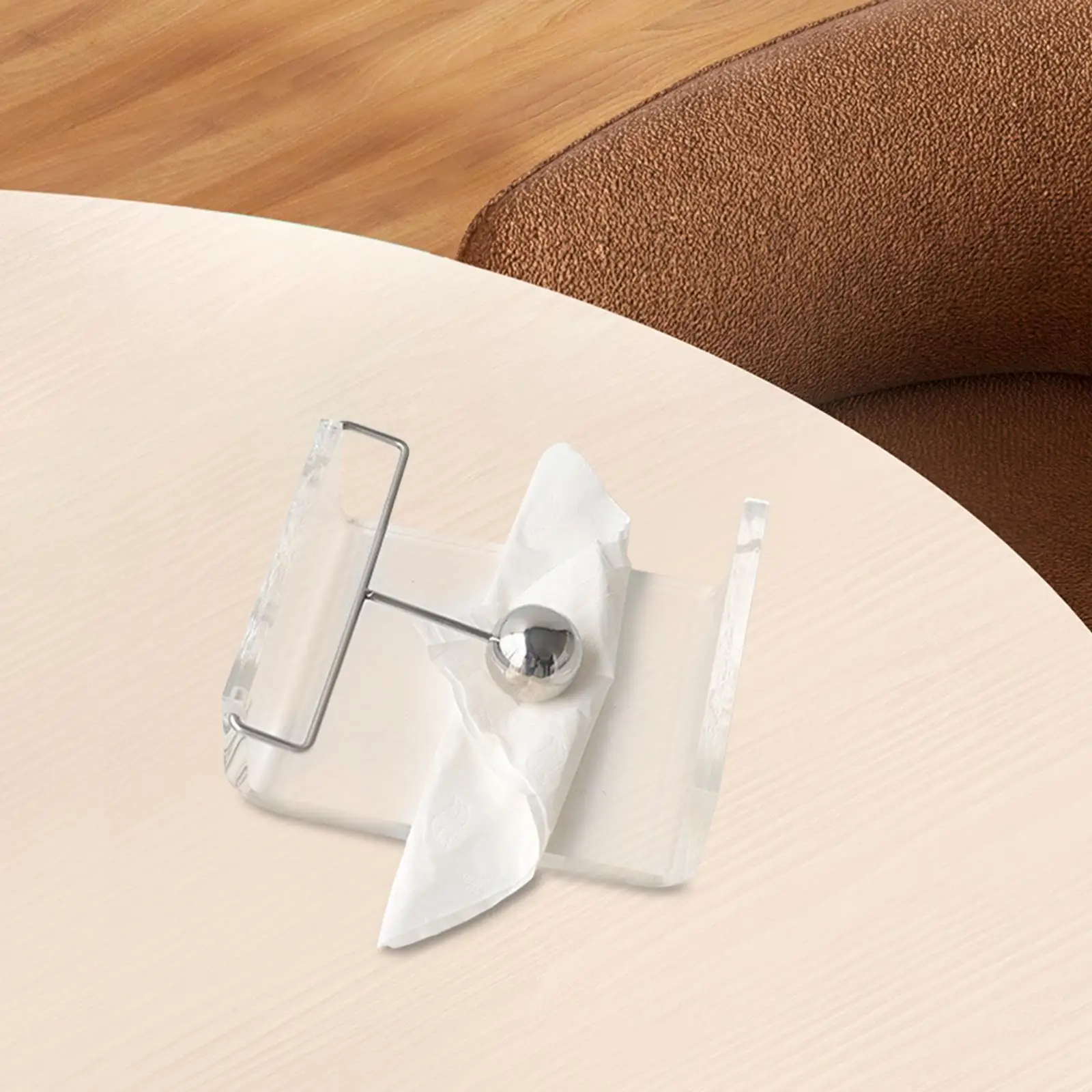 

Acrylic Napkin Holder Desktop Paper Towel Holder Clear with Weighted Arm for Home Kitchen Counter Dining Table Restaurant Picnic