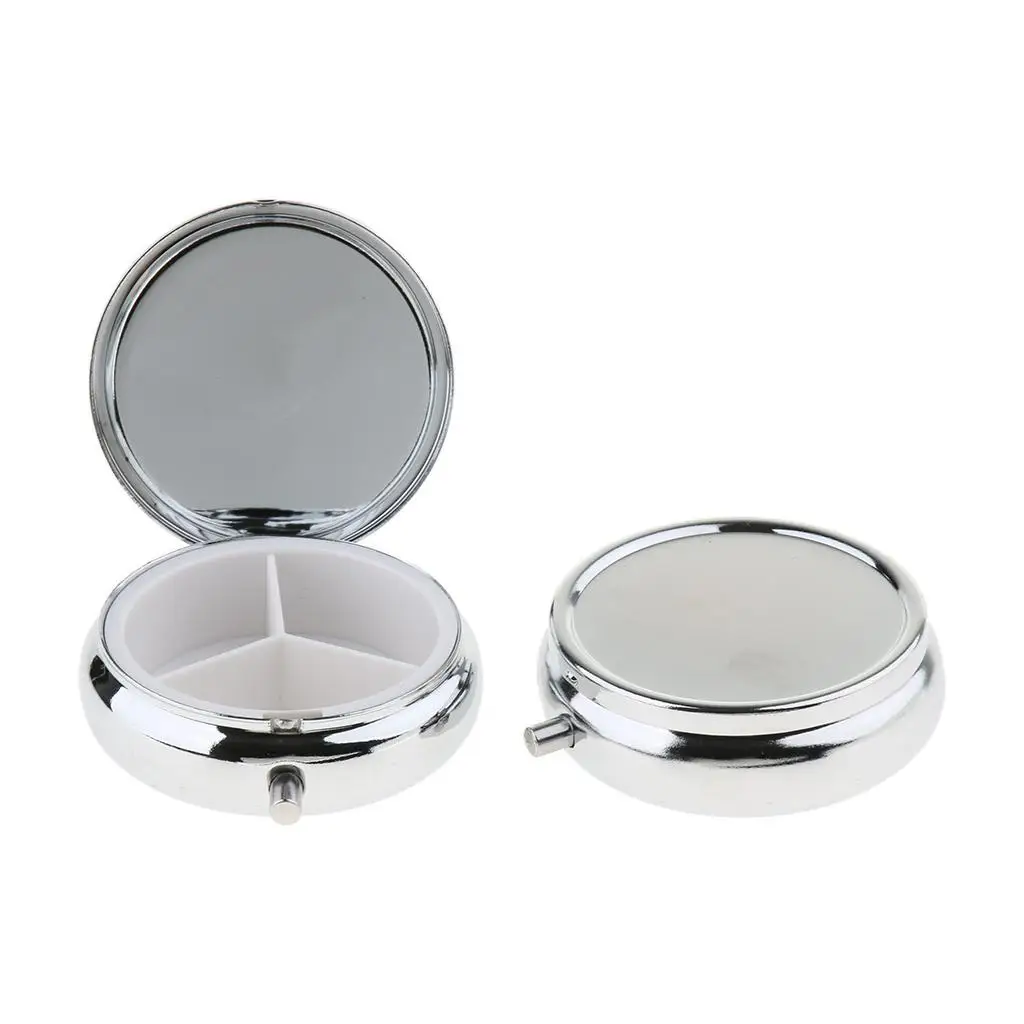 Pill Storage Container Metal Large Capacity Medicine Box Portable Vitamin Organizer Compact Pillbox for Daily Supplements