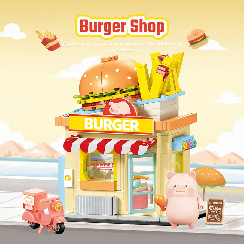 مكعبات بناء شوارع SEMBO-City ، متجر طوب ، تجميع ، MOC ، ديكور منزلي رومانسي ، ألعاب أطفال ، هدية للصديقة