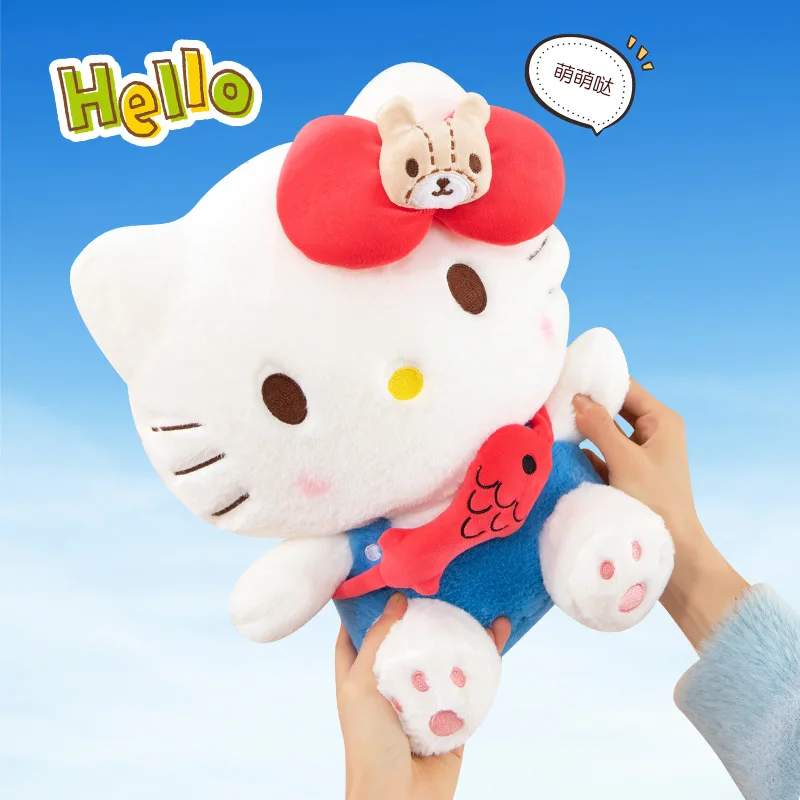 

Мягкая плюшевая игрушка Hello Kitty Kuoai, милая пушистая кукла-рыбка красного цвета, большая подушка для декора дома и дивана, коллекционный подарок для взрослых