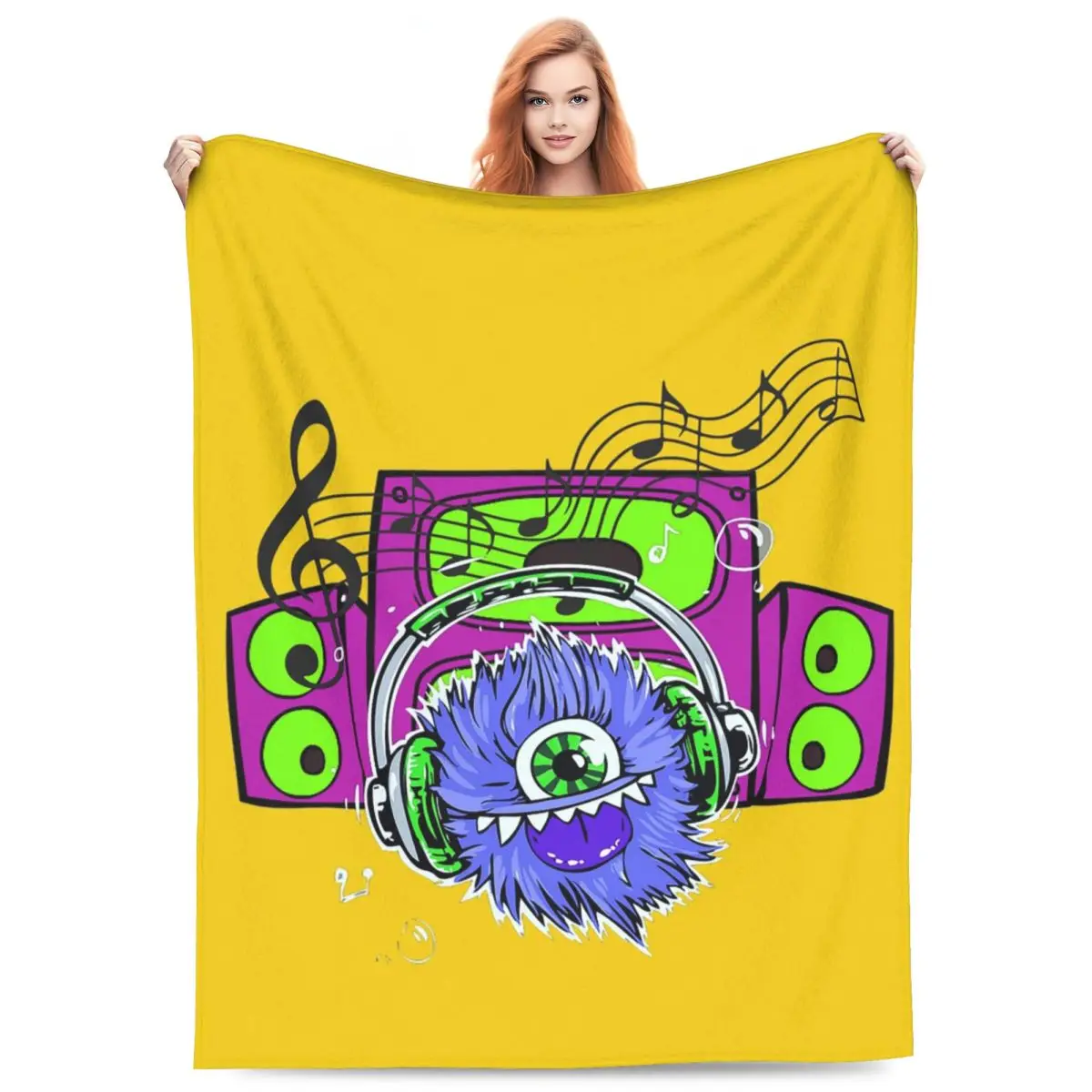 My Singing Monster Cartoon Blanket Flannel Sofa Throw Blanket Super Soft for Couch Bedding Office Throws Bedspread Quilt