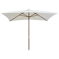 Wood parasol for patio protection (cream white, 200x300 cm)