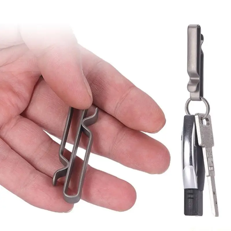 

31BE Quick Releases Titaniums Belt Loop Keychains Clip with Detachable KeyRing