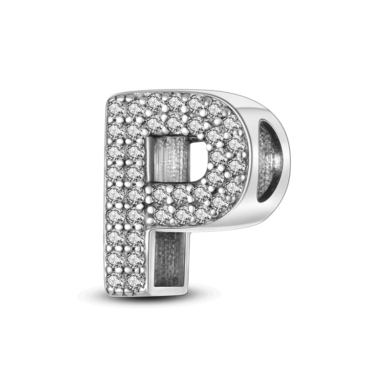 925 Sterling Silber, passend für 925 Original-Armband, DIY A-Z, Alphabet, Charms, Perle, CZ, Zirkon, LIEBE, Buchstabe, baumelnder Anhänger, Schmuck, Geschenk