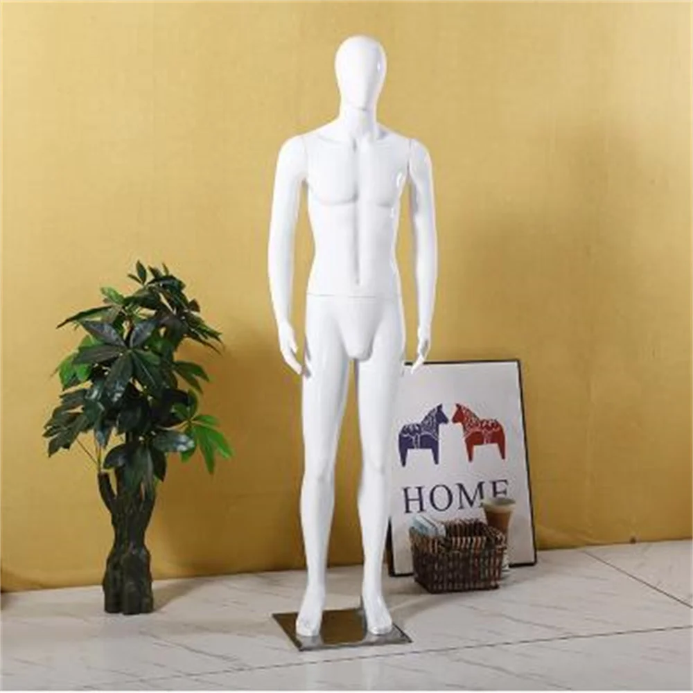 Full ABS Plastic Male Mannequin for Body Model, Display Stand, Wedding Dress, Clothing Store, Iron Base, Dummy Platform, D144