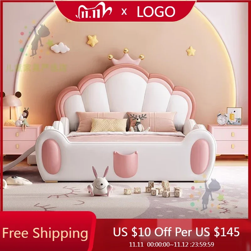 

Reading Bedroom Kids Bed Safety Playground Railing King Size Headboards Children Beds Castle Fashion Lit Enfants Home Furniture