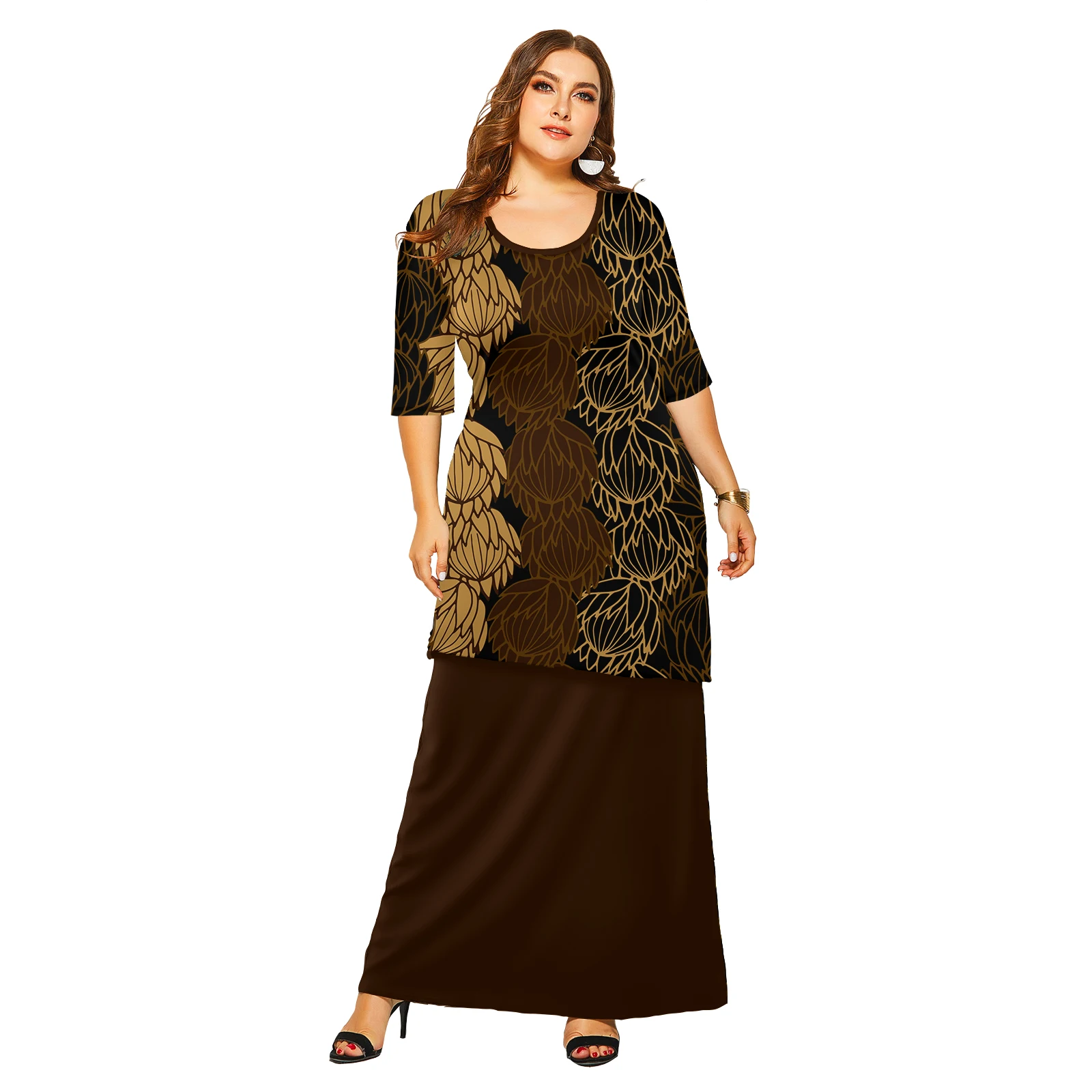 

Samoa Puleta West Polynesian Tribe Fiji Ladies Plus Size Women's Suit Church Clothing Asia Pacific Island Clothing