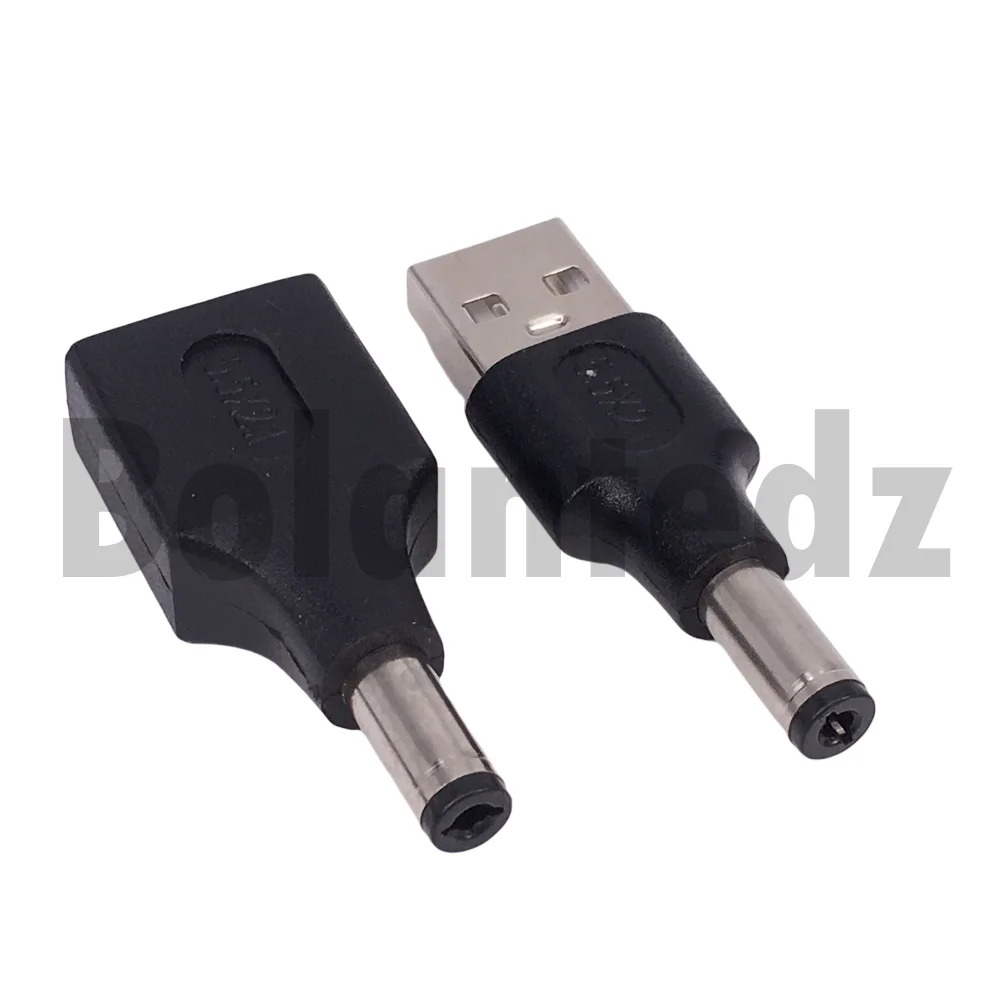 BolantedzUSB A To 5.5*2.1mm DC Jack Adapter Connector for Router Mini Fan Speaker DC 5.5x2.1mm Male to USB Power Plug Converter