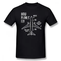 How Planes Fly T-shirt Engineer Pilot TShirt Funny Heartbeat Aircraft Pattern Printed T Shirt Tops Men Women Summer Cool Tees