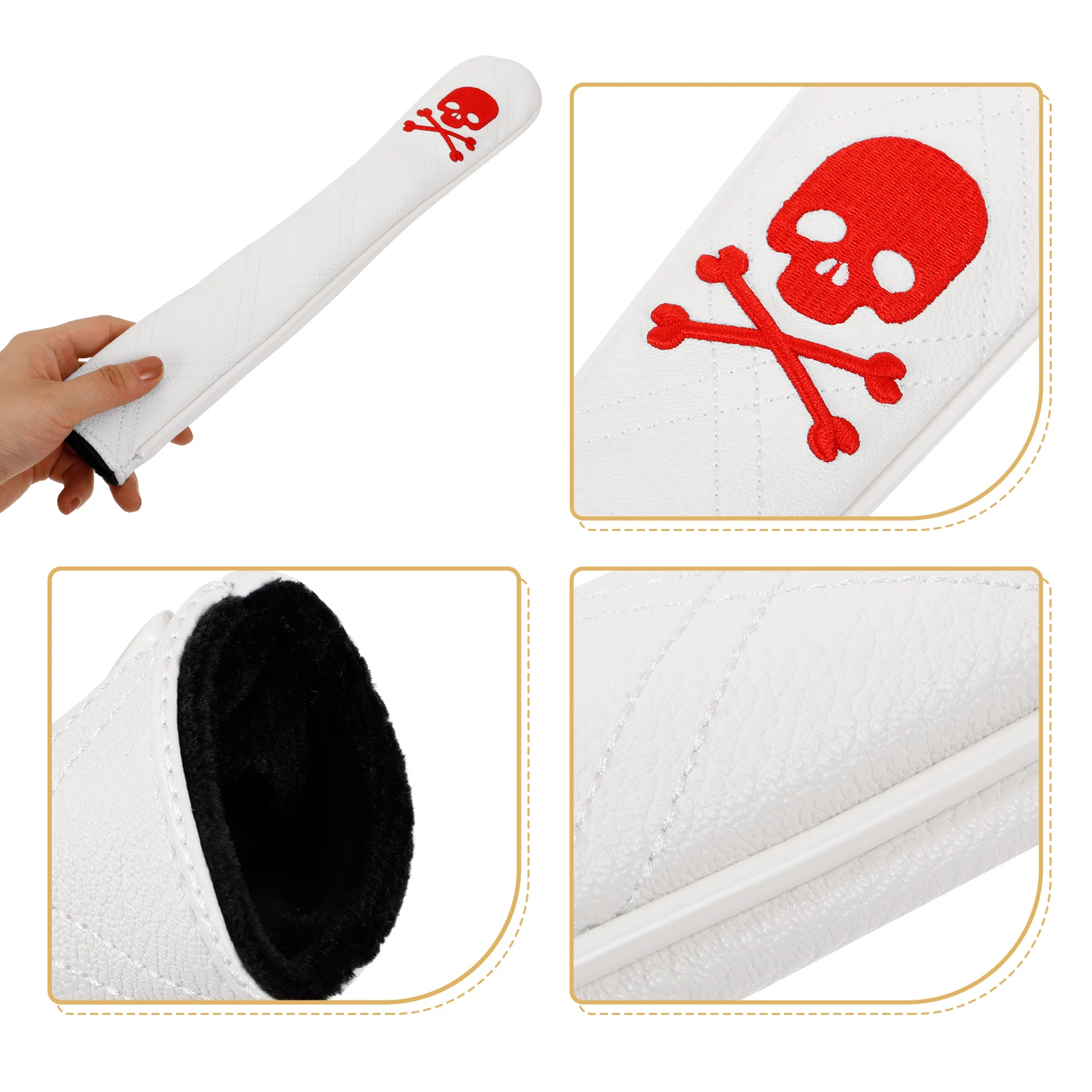 

Soft Baton Set Lightweight Golfs Club Covers Wooden Pole White Pu Golfing
