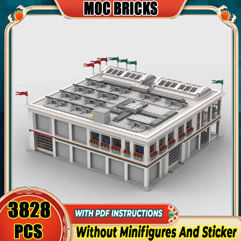 

Street View Model Moc Building Blocks Brick Car Dealership Model Technology Brick DIY Assembly Construction Toy Holiday Gifts