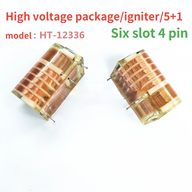 2Pcs 5+1 High-voltage Package Pulse Transformer HT-12336 Six-slot 4-pin Gas Stove Special Trigger Coil Igniter