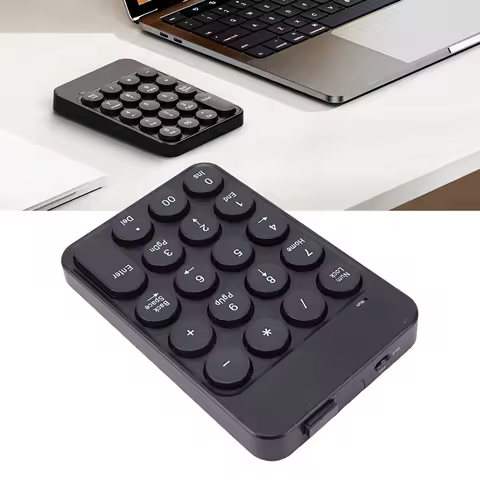 Mini Numeric Keypad with Round Keycaps 2.4G Wireless &amp; BT Portable Financial Accounting Numpad Number Keyboard for PC Laptop
