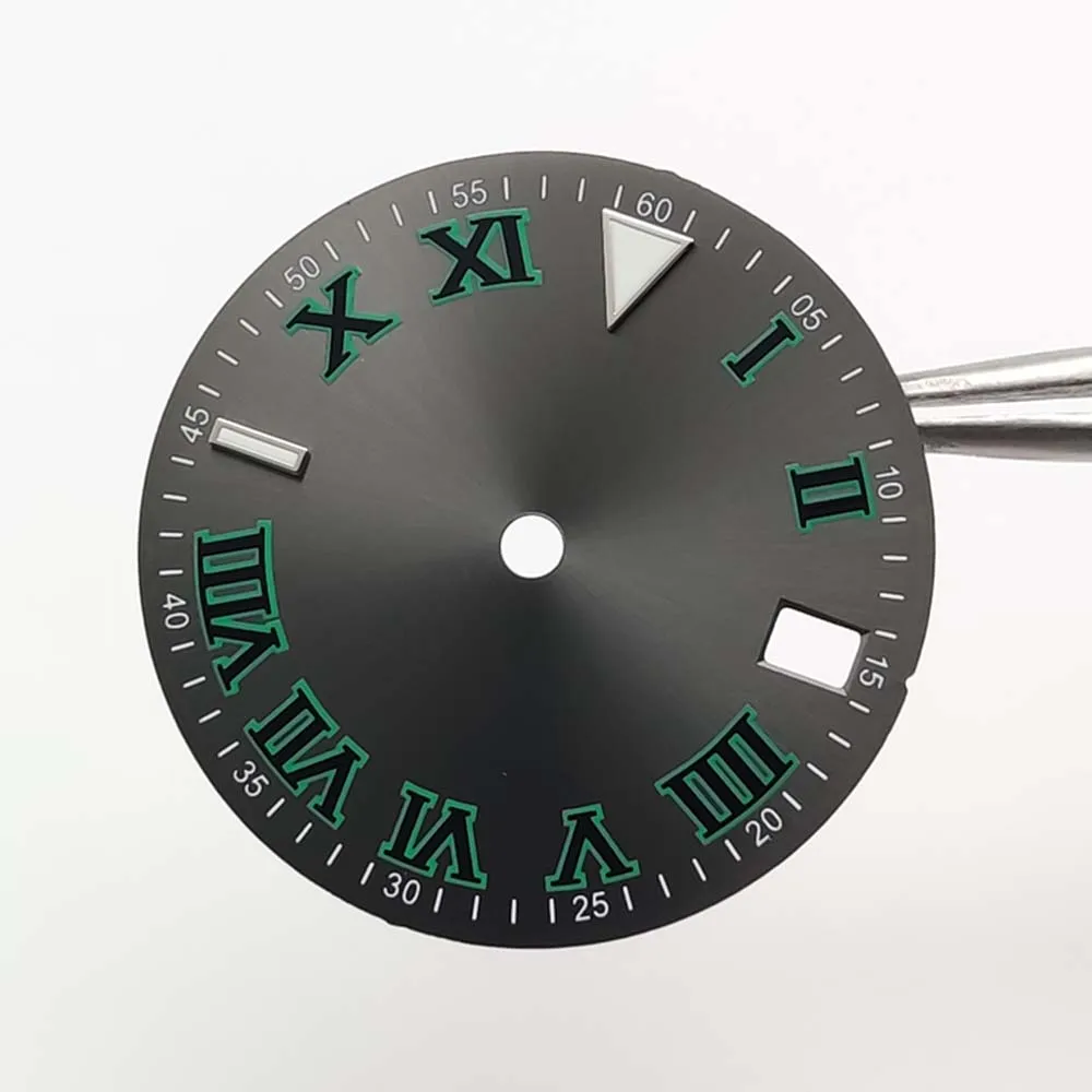 28.5mm Men's Watch Dial Accessory for NH35 Movement Light Gray Fashion Dial Replacement