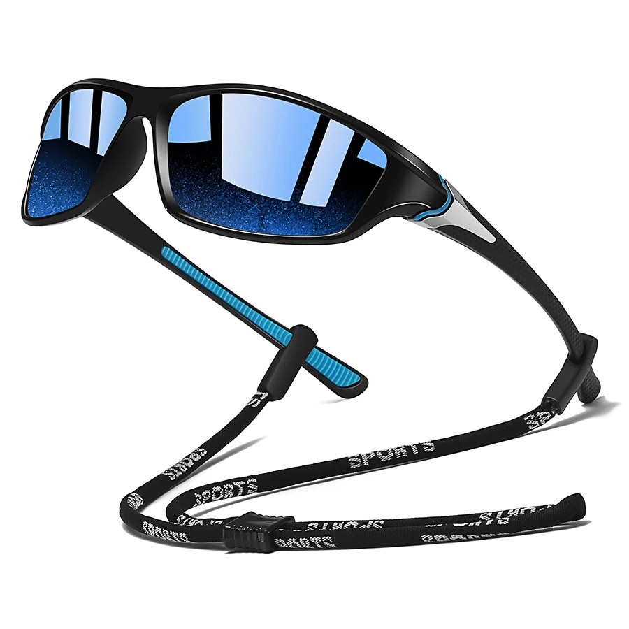 

Модные винтажные спортивные солнцезащитные очки UV400 с цепочкой для мужчин и женщин, модные очки для езды на велосипеде, рыбалки, бега, альпинизма