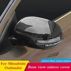 For Mitsubishi Outlander 2013 2015 2016 2017 2018 2020 Car Side Mirror Carbon fiber Rear view mirror Cover Exterior Accessories