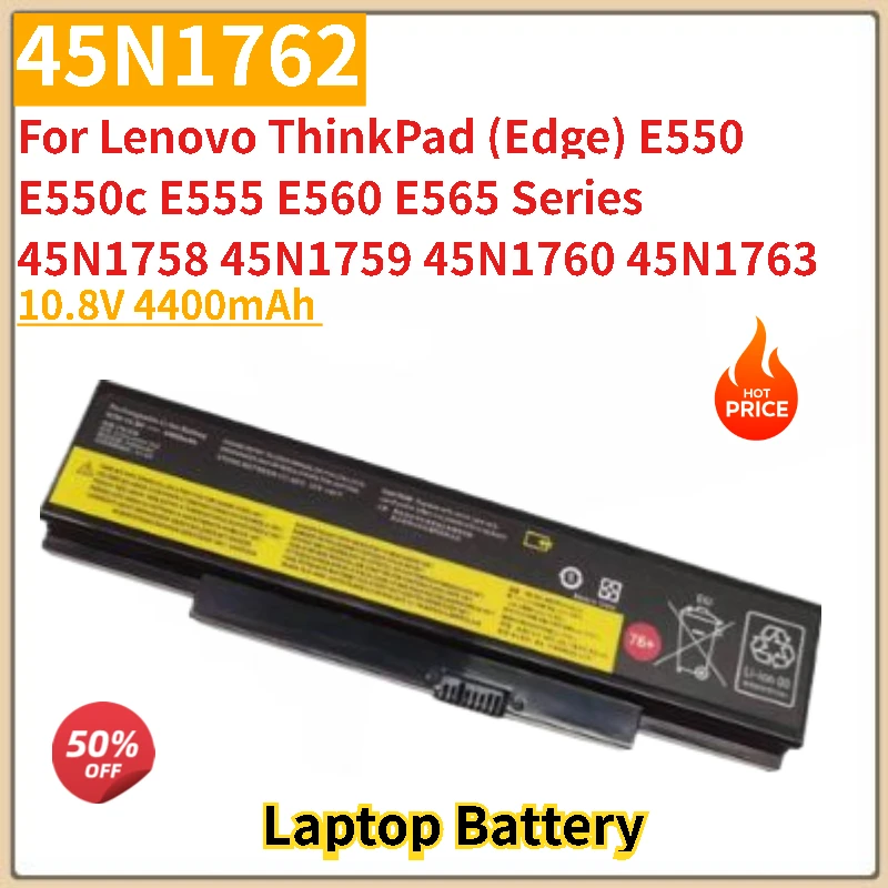 

New Laptop Battery 45N1762 10.8V 4400mAh For Lenovo ThinkPad (Edge) E560 E565 E550 E550c E555 45N1760 45N1758 45N1759 45N1763