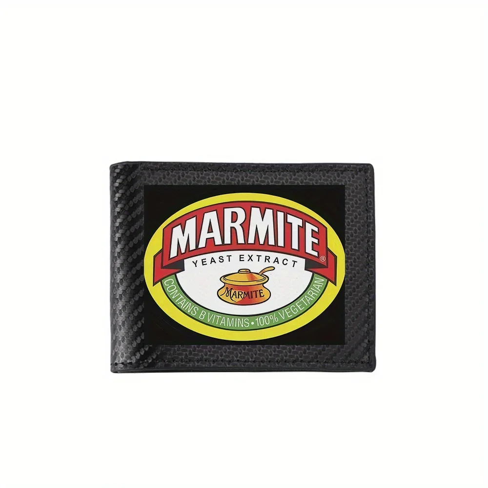Marmite brand label,yeast extract food. Men's Wallets Simple Business Modern Stylish Printing Design Gifts For Father Boyfriend