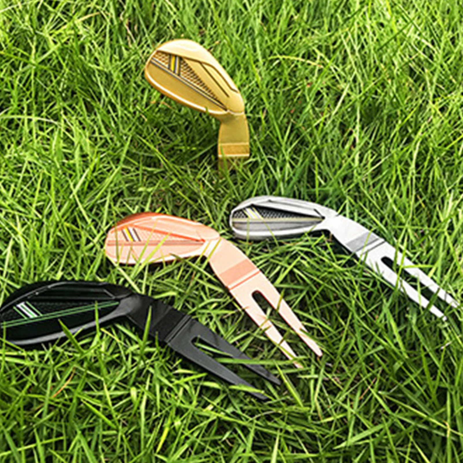 

1Pc Multifunctional Lightweight Zinc Alloy Golf Divot Tool Groove Cleaner Lawn Repair Prong Golf Accessory