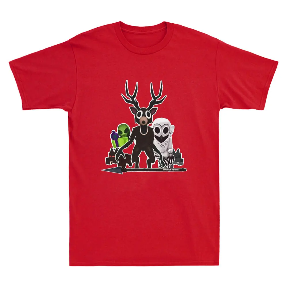 لقد نجوت 99 ليلة في الغابة الرجال القطن تي شيرت 99 ليال في كيانات الغابات الجرافيك المحملة الألعاب هدية الرجال الملابس