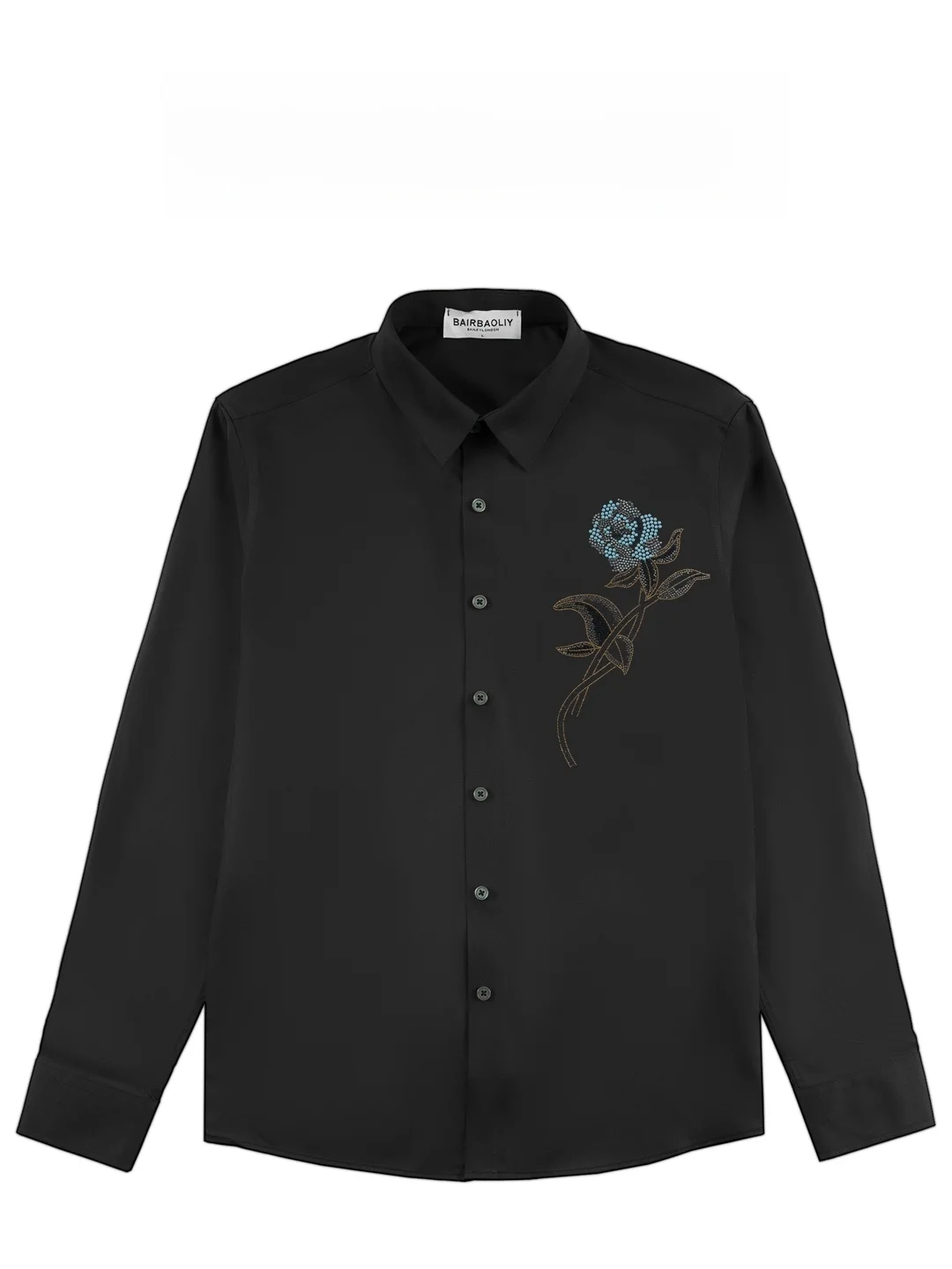 

BAIRBAOLIY Heavy Industry Design Classic Men's Long Sve irt Tee-Proof Luxury Rhinestone Resistant Oil Waterproof