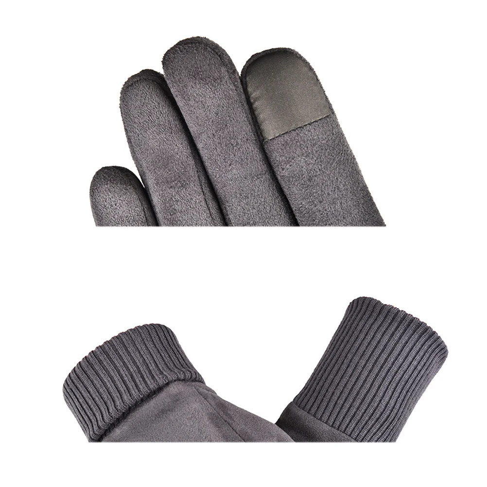 

Windproof Cycling Gloves Thickened Suede Material Warm Sports Fishing Wear Resistant Anti Slip Touch Screen Design