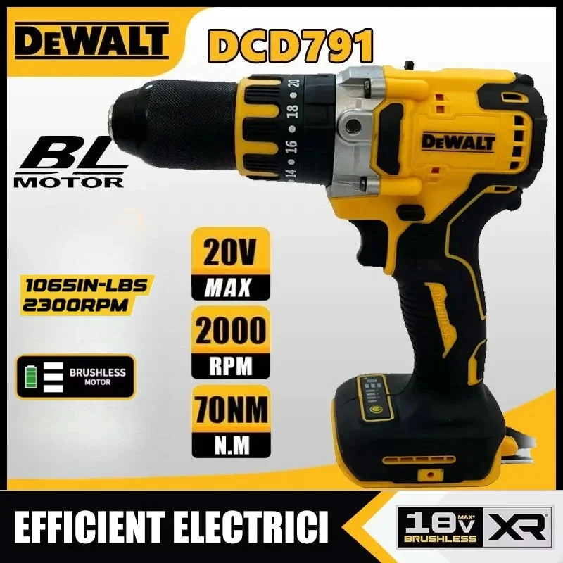 

DEWALT DCD791 Brushless Cordless Rechargeable Electric Power Tool Compact Drill Screwdriver Multi Functional Fit 20V Battery