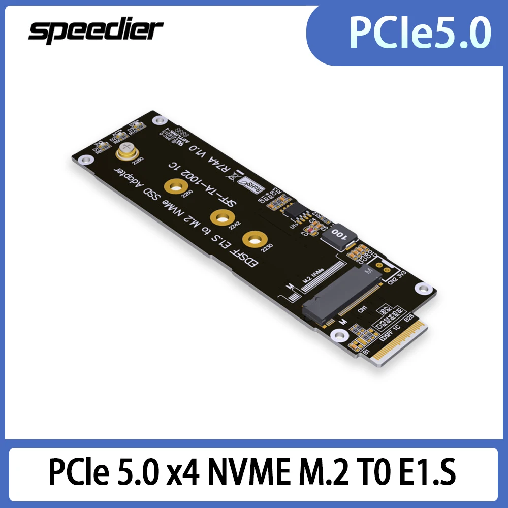 

PCIe 5.0 X4 M.2 NVME SSD To EDSFF E1.S Adapter Card FOR 1U Server Chassis Gen5 128G/bps Hard Disk Adapter Card Expansion Card