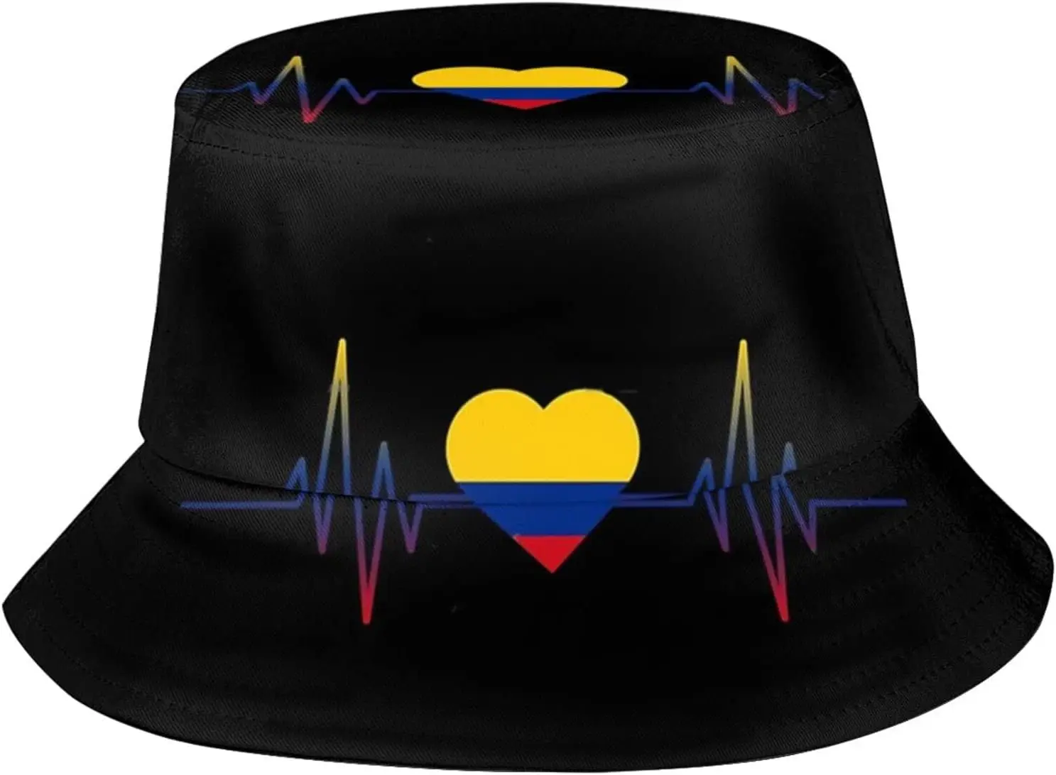 Cute Colombia Flag Bucket Hats Summer Travel Beach Sun Hat Outdoor Colombian Cap Unisex Women Men