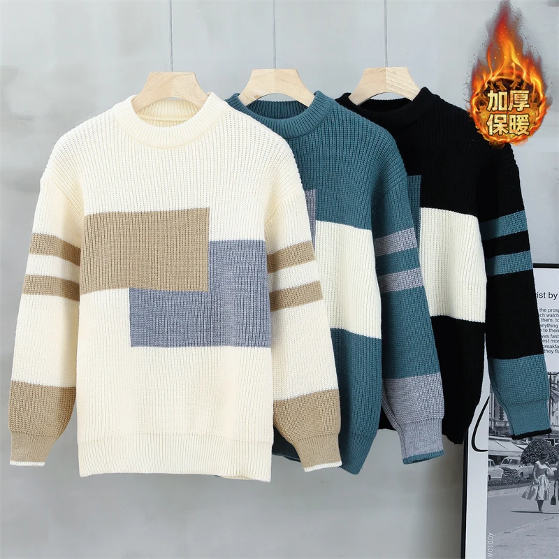 Casual Pullovers Male Sweater For Men Men's Clothing Spring Men's Sweat-shirt Streetwear Knit Autumn Fashion Hombre Warm Solid