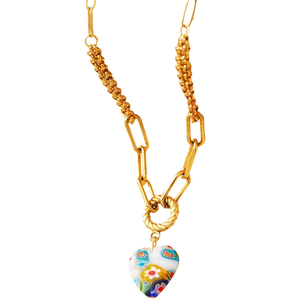 

Heart Pendant Necklace Ethnic Style Fashionable Heart Charm Clavicle Chain Necklace for Women Gift Necklaces Aesthetic