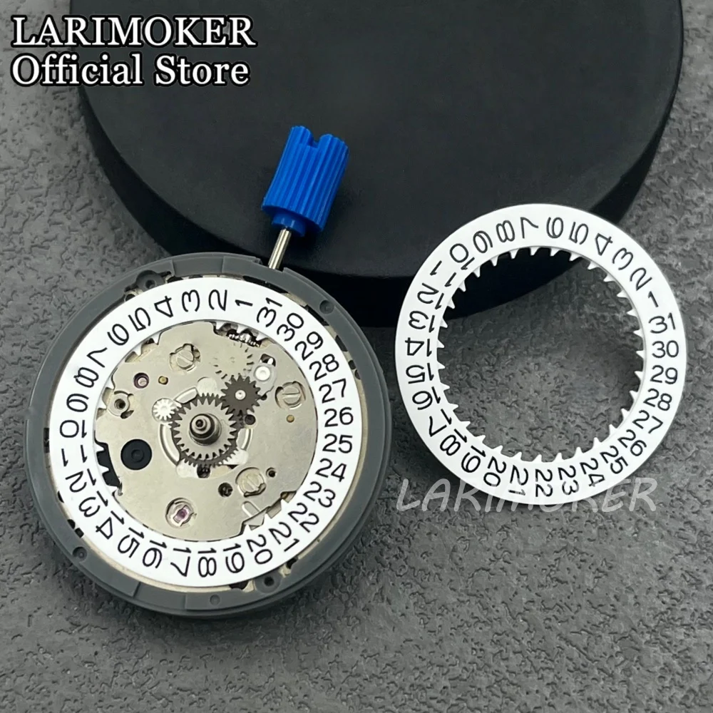 LARIMOKER Fashion White Disc With Black Week-Date Display 3 Points Crown 24 Jewels NH34 NH35 Automatic Movement Watch Accessory