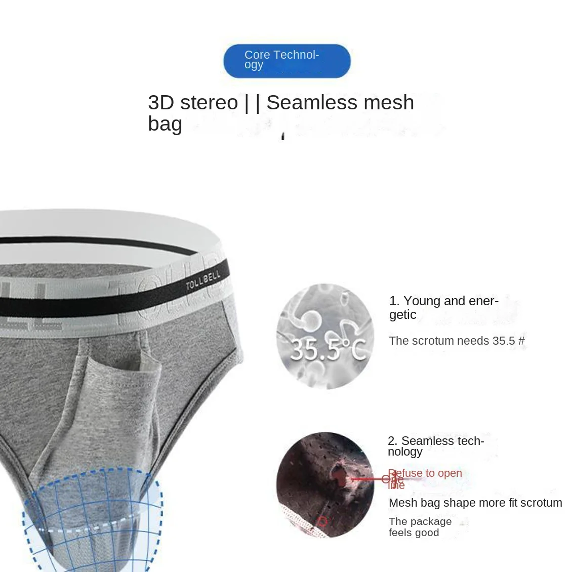Men Breathable Underwear Sexy Comfortable Soft Underpant Lingerie Prolong Sex Time Improve Briefs Penis Pouch Open Hole Boxer