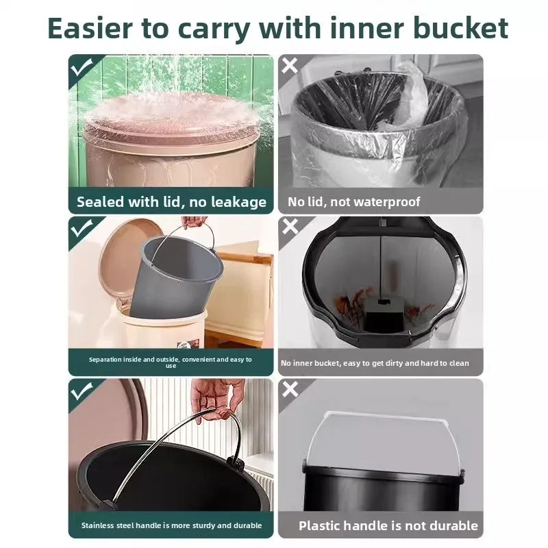 

Commercial Pedal Tra Can with Lid Luxury Home Batoom Living Room Kitchen Office Foot Operated Toilet Paper Basket