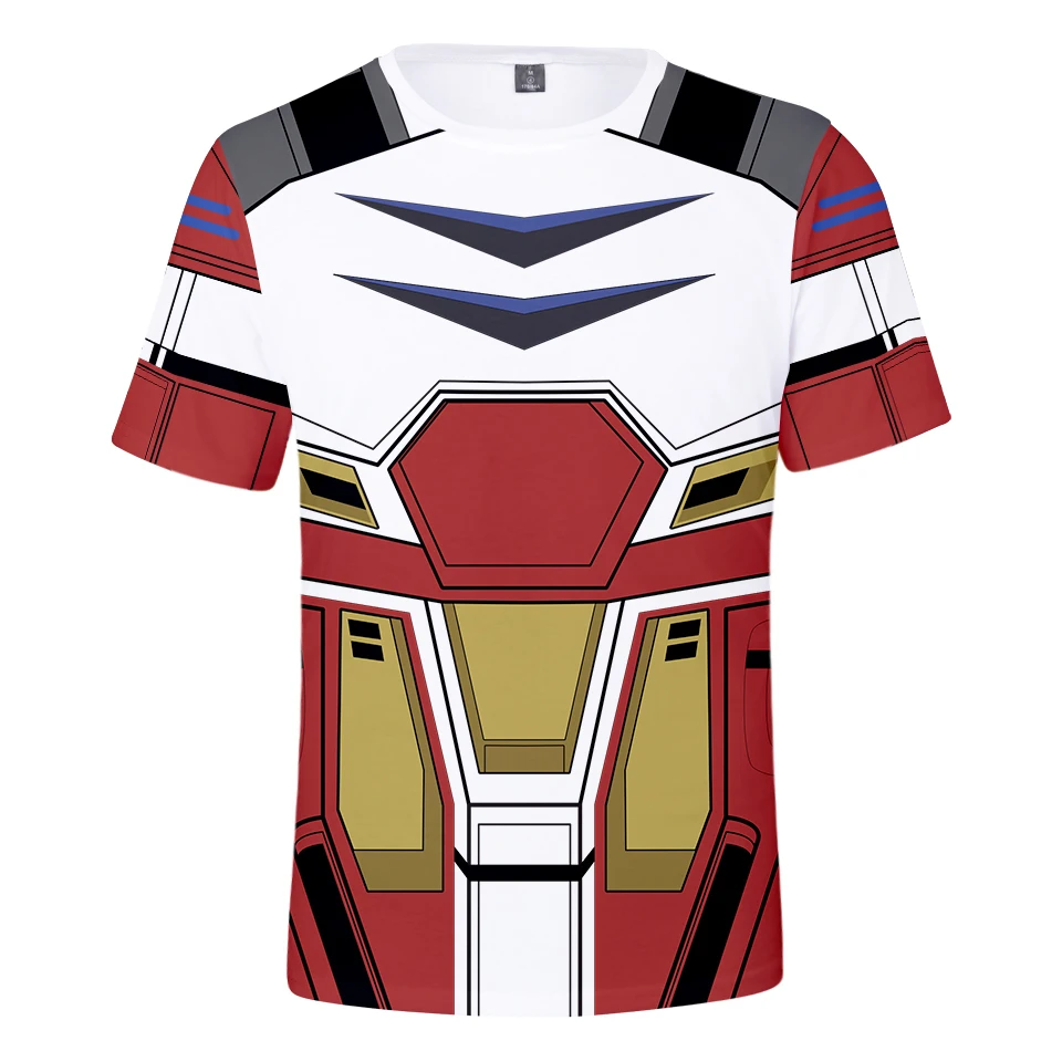 GUNDAM Character Suit 3D T-shirts Women/Men Fashion Summer Short Sleeve Tshirts Cosplay Casual Streetshirt Clothes Suitable