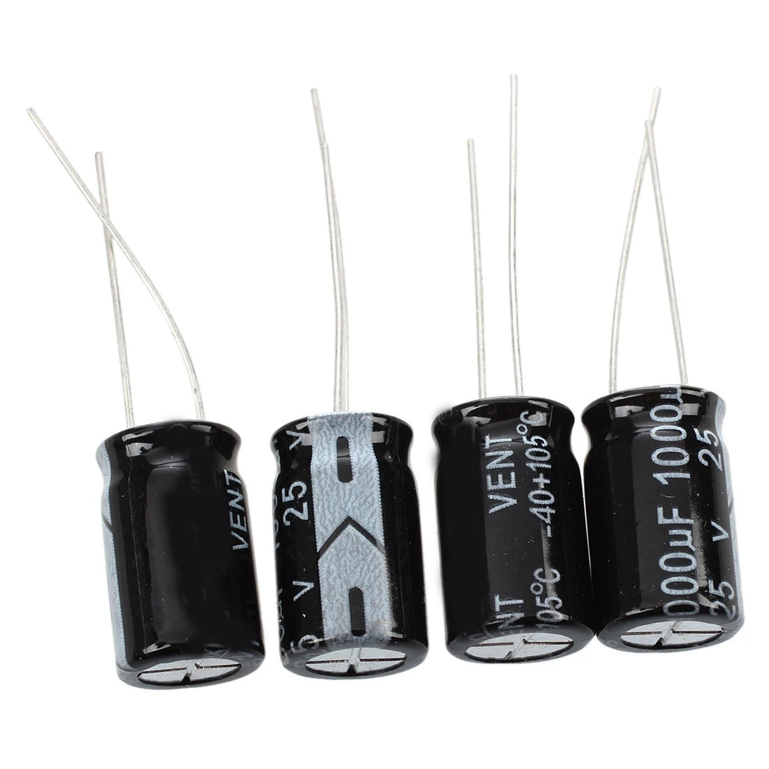 20 Pcs 1000uF 25V 105C Radial Electrolytic Capacitors Black 10x17mm