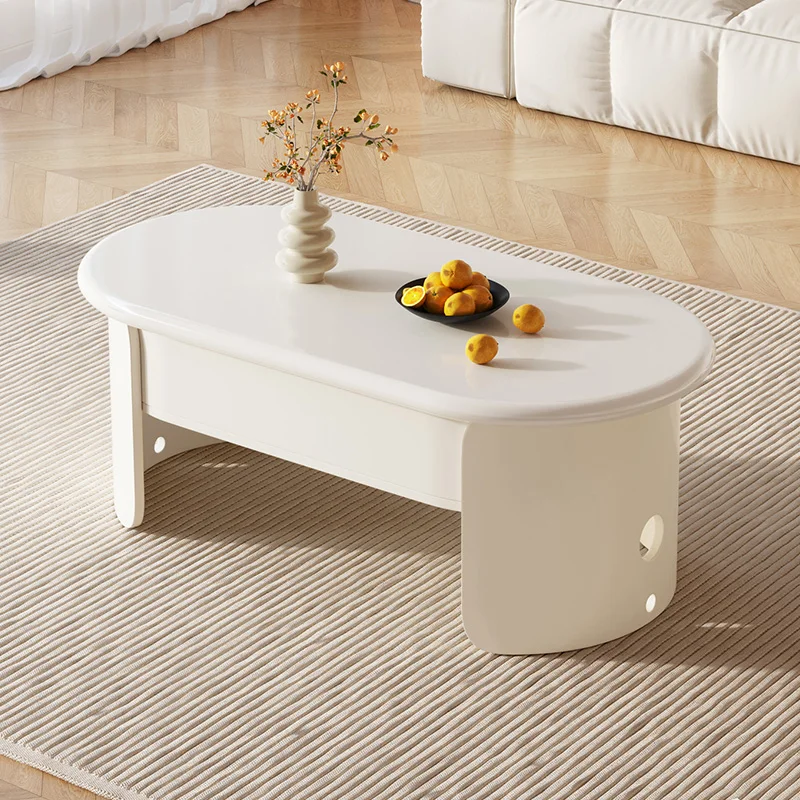 Multifunctional lift coffee table simple modern living room table desk cream wind small apartment coffee table