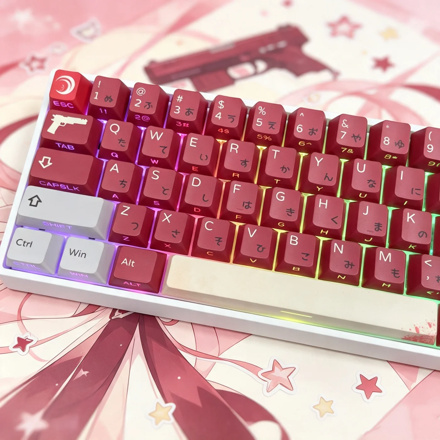 Side Printed Keycap Set 128 Keys Backlight Cherry Profile Keycaps DYE Subbed For Mx Switches Mechanical Keyboard