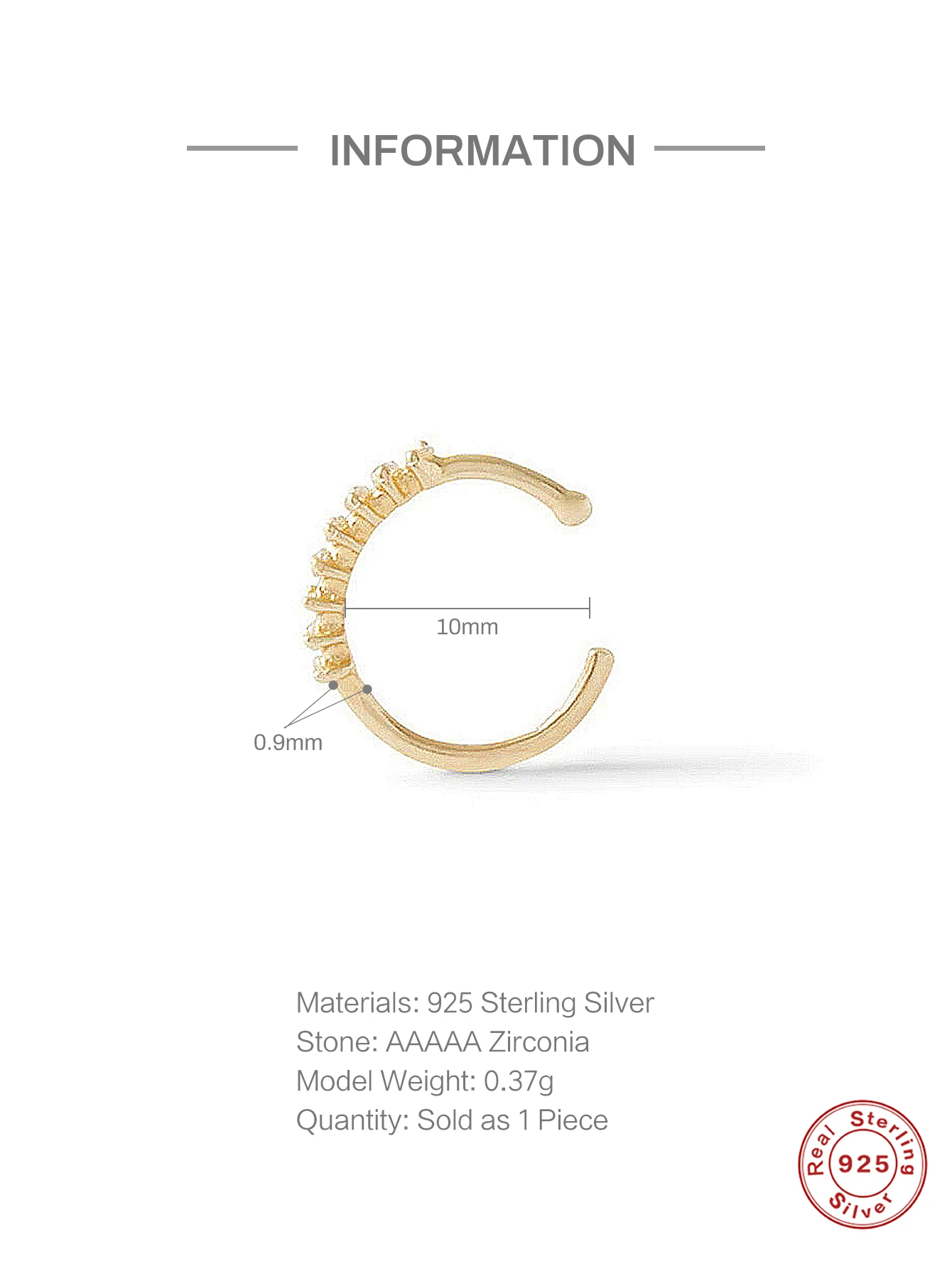 Aide 925 Sterling Silver 1pc Geometry Multi Piercing Stud Earrings For Women K Gold Simple Elegant Tassel Jewelry Gift Pendiente