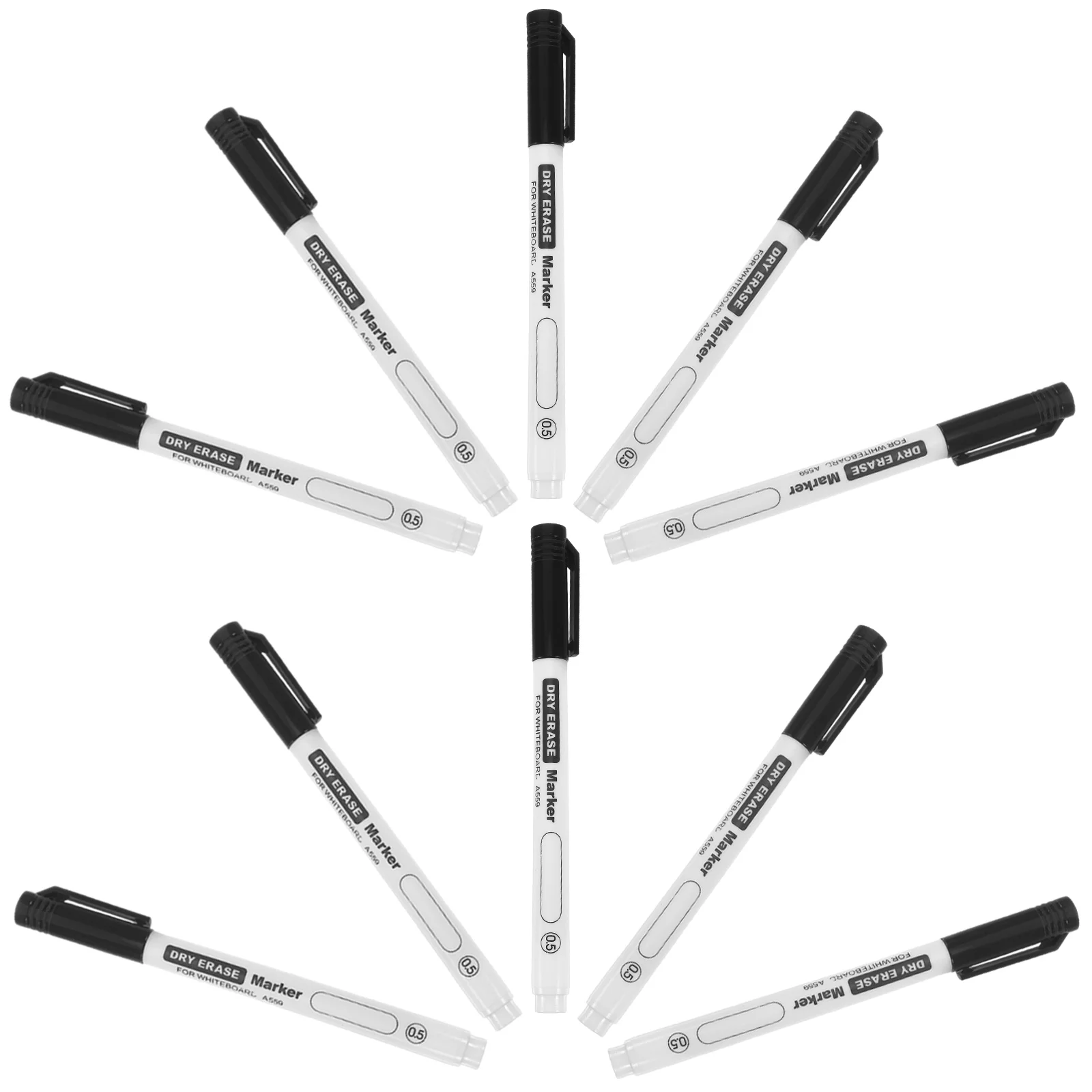 10 pçs ponta fina quadro branco marcador caneta 0 5mm preto seco apagar para escritório escola sala de aula estudante mesa professor marcação