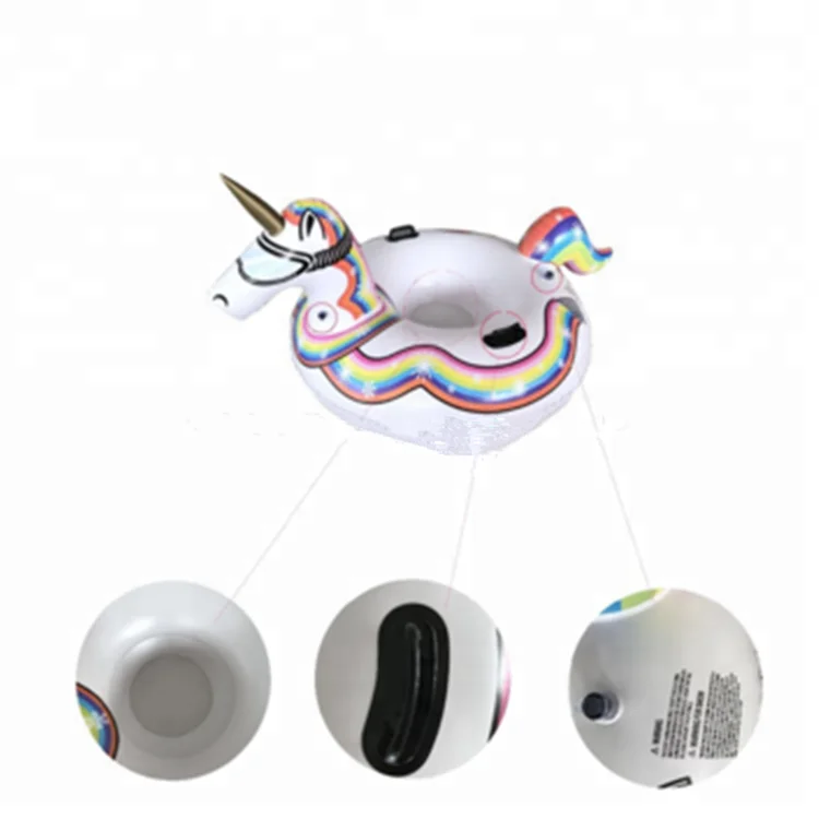 Winter Rainbow Unicorn Air Boat PVC Inflatable Colorful Snow Tube for Skiing 1