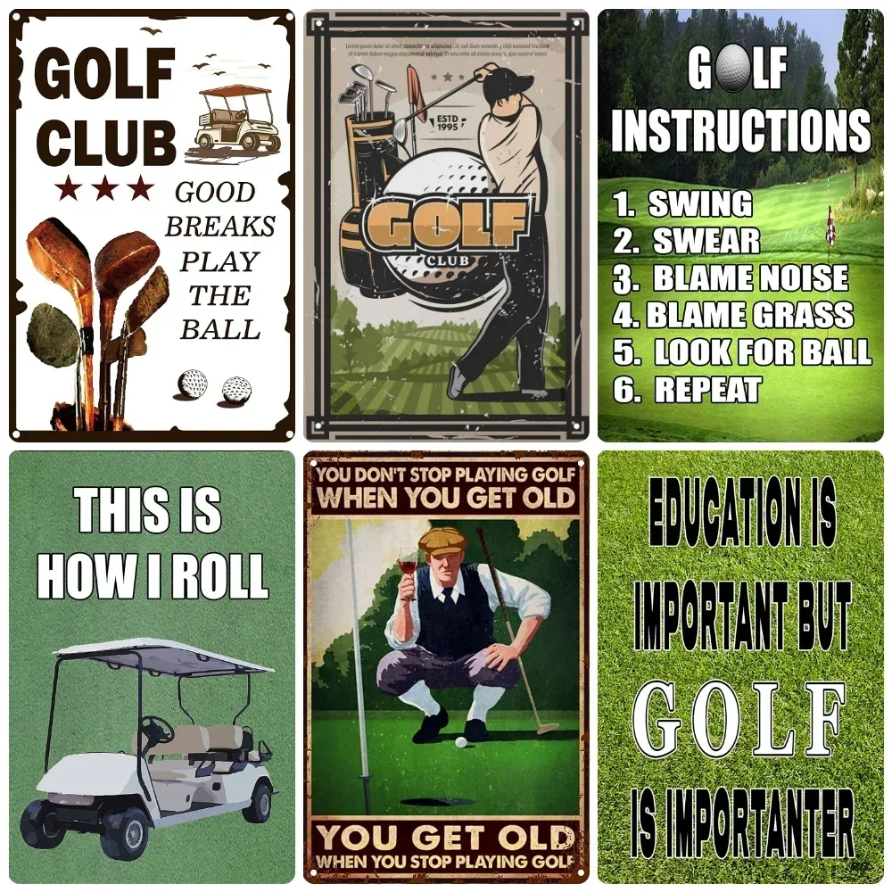 Vintage Golf Life Metal Wall Art Playing Golf Pin Up Girl Tin Sign Retro The Golf Father Decoration Club Home Decor 8x12 inch