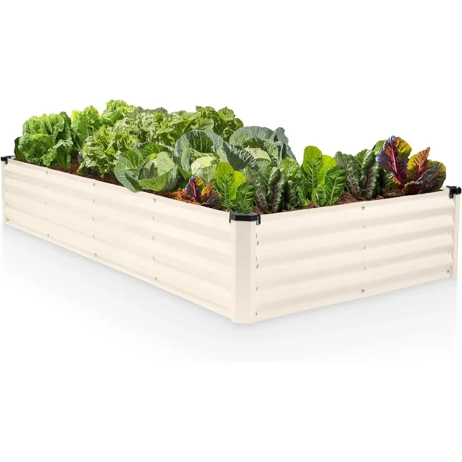 

Galvanized Raised Garden Beds Outdoor// 6×3×1 ft Planter Raised Beds for Gardening Vegetables Flowers// Large Metal Garden Box