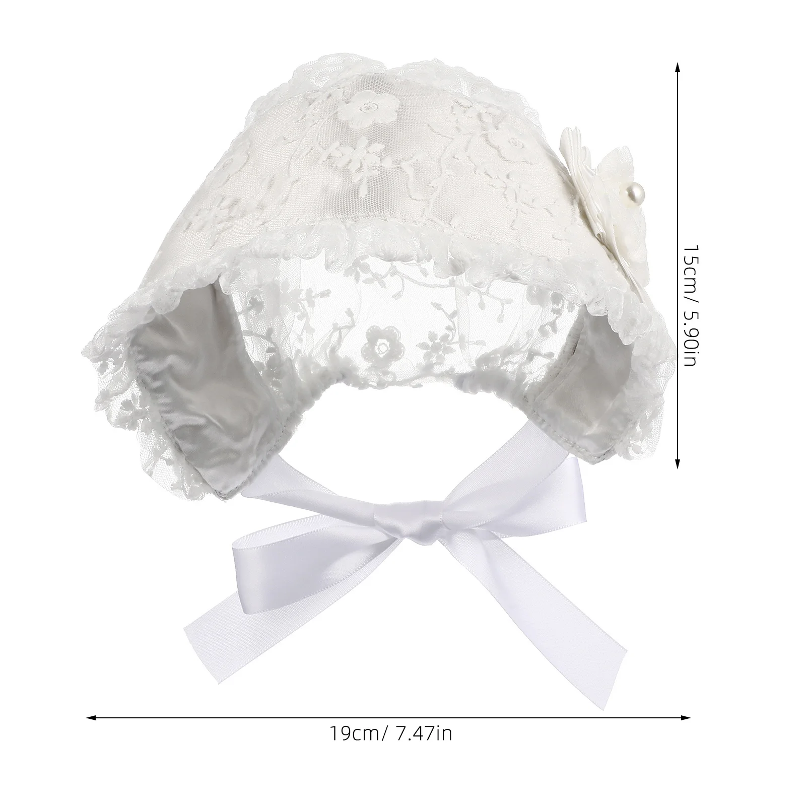 Schattige baby kanten pet Mooie prinsessenhoed Vrije maat voor 0-2 jaar Wit Prachtige uitzicht Comfortabel materiaal