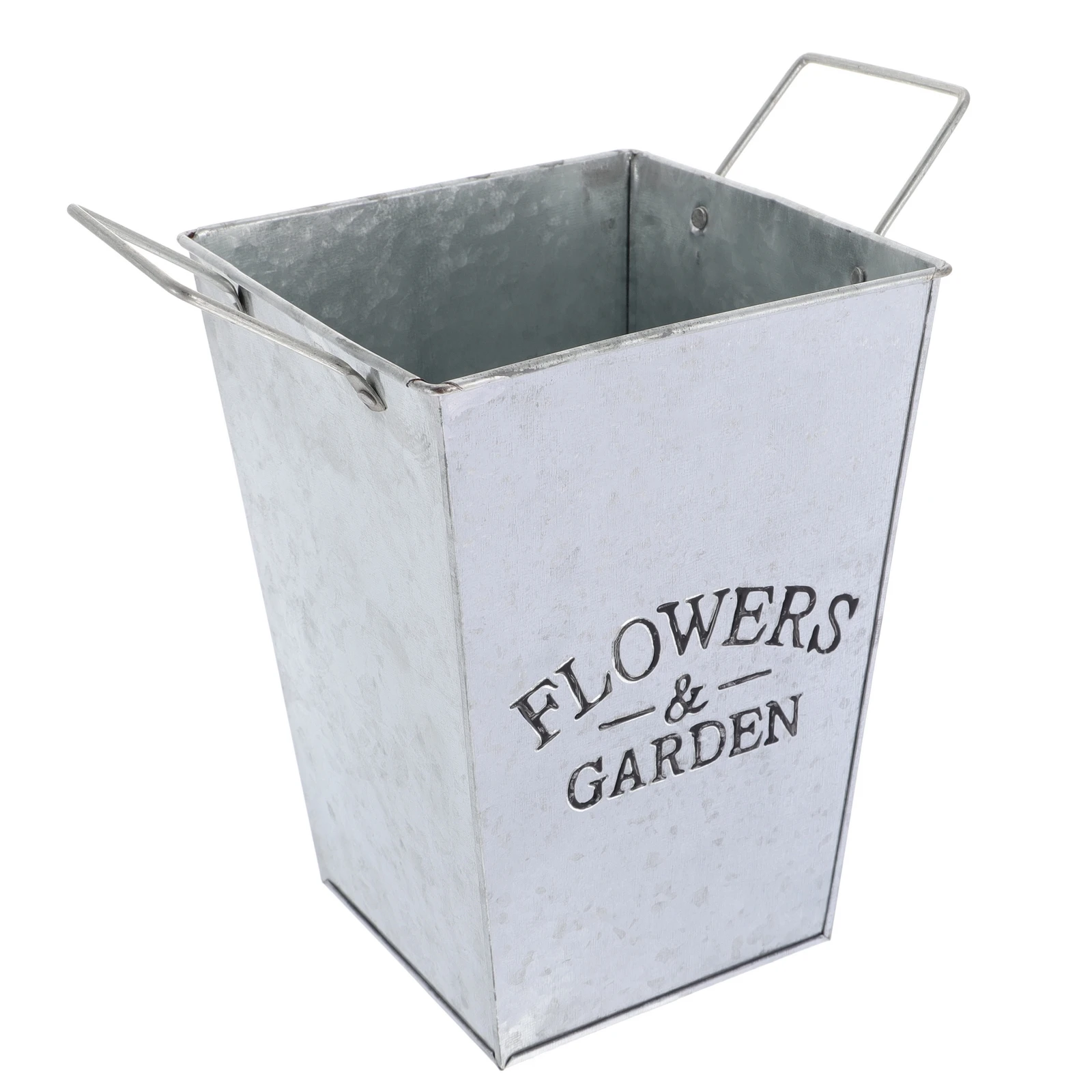 

1pc Iron Flower Bucket Premium Material Multi-function Decorative Office Study Room Flower Arrangement Container Suitable Dry