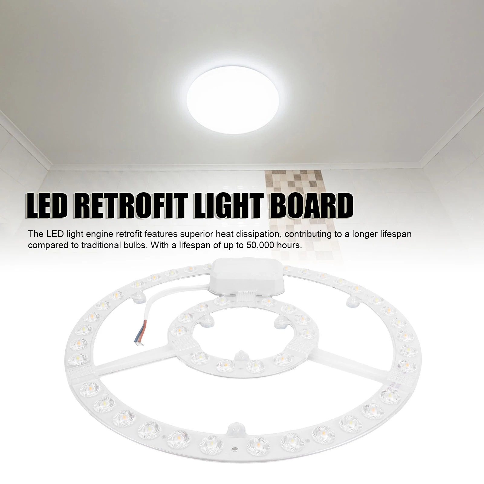 48W LED Light Engine Retrofit Dual Color Changing Ceiling Light Replacement Module Board Panel for Living Room Bedroom Round