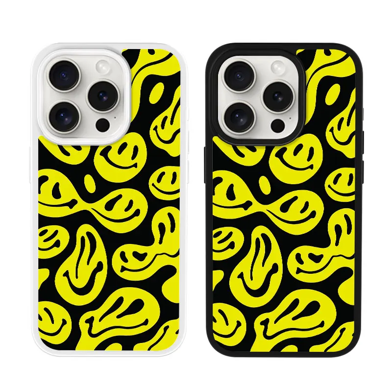 

Melted Smiley Face Phone Case for iPhone 16 15 14 13 12 11 Plus Pro Max Stylish Patterned Artistic Design