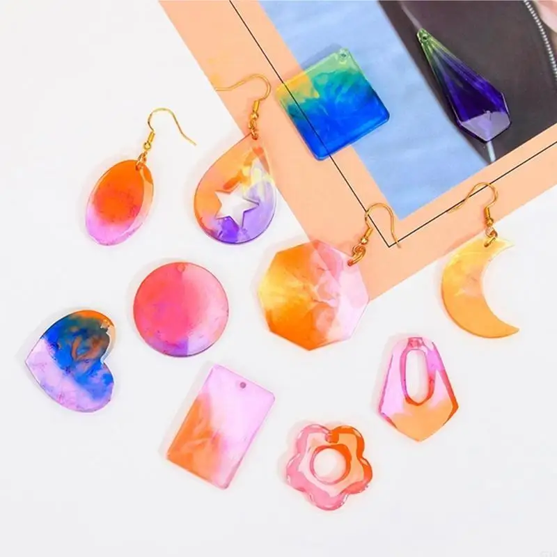 Geometric Earring Pendant Silicone Mold Star Heart Epoxy Resin Mould DIY