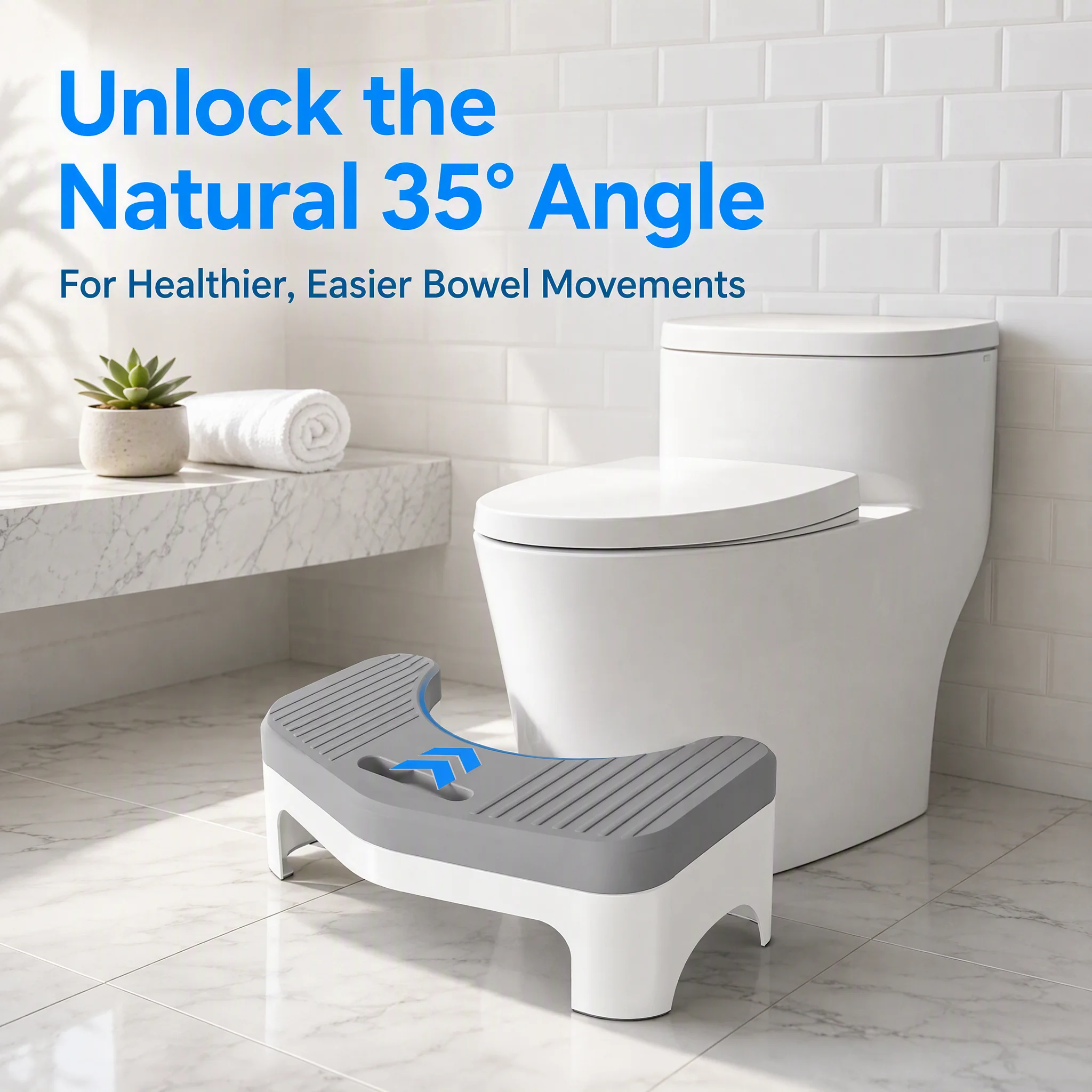 Comfort Toilet Stool for Adult Kids Pregnant Women, Squatting Aid Footstool.